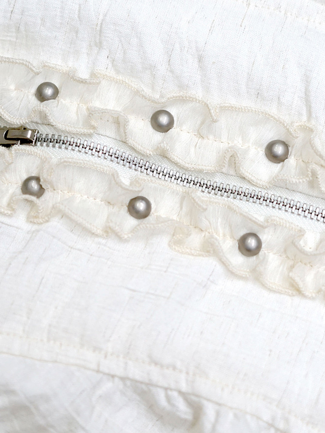 CestNous|Ruffled Studded Gothic Crop Shirt-White - PSYLOS 1, CestNous|Ruffled Studded Gothic Crop Shirt-White, Shirts, CestNous, PSYLOS 1